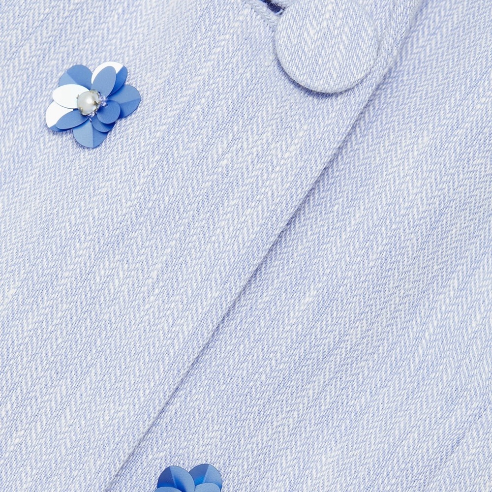 Cinq à Sept Ditsy Kylie Linen-Cotton Single-Breasted Blazer - Picture 8 of 10